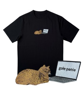 Koszulka oversize gołe panie haft