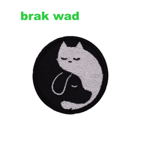 naszywka do wprasowania koty pies yin yang 