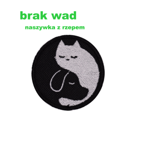 naszywka Z RZEPEM koty pies yin yang DUŻE
