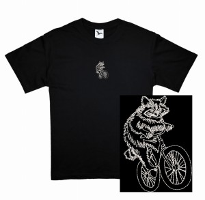 Koszulka z haftem szop na rowerku