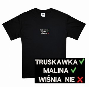 Koszulka z haftem truskawka malina wiśnia nie