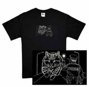 Koszulka z haftem kocie zatrzymanie