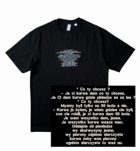 Koszulka z wyszywanym napisem pieniądze za las