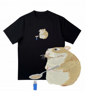 Koszulka oversize chomik haft